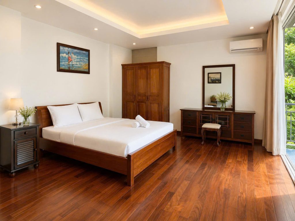 Phòng ngủ view biển tại The Nine Villa 6 Vũng Tàu